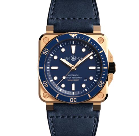 Replica Bell and Ross br0392 Watch BR 03-92 DIVER BRONZE BLUE BR0392-D-LU-BR/SCA